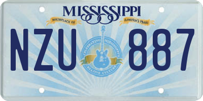 MS license plate NZU887