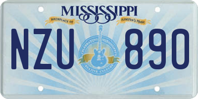 MS license plate NZU890