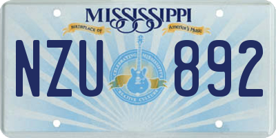 MS license plate NZU892