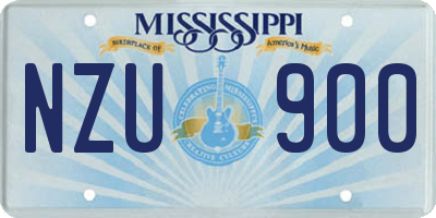 MS license plate NZU900