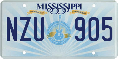 MS license plate NZU905