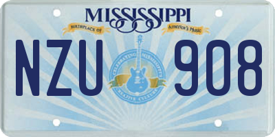 MS license plate NZU908