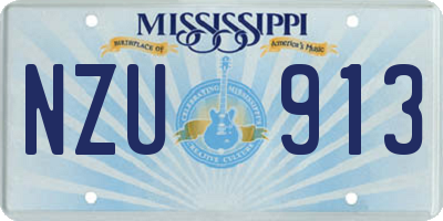 MS license plate NZU913