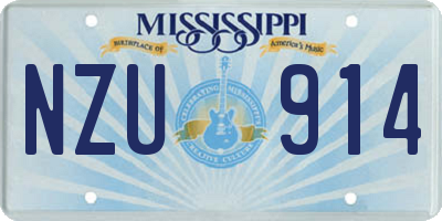 MS license plate NZU914