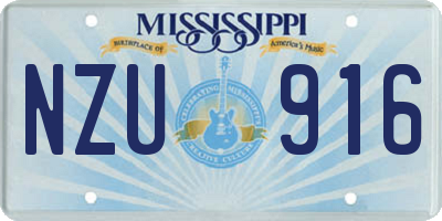 MS license plate NZU916