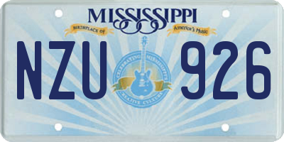 MS license plate NZU926