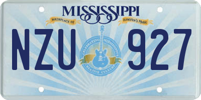 MS license plate NZU927