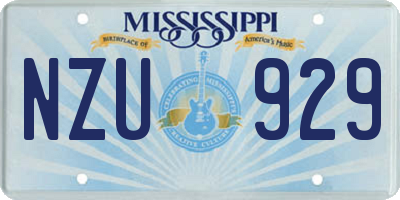 MS license plate NZU929