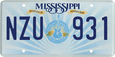 MS license plate NZU931