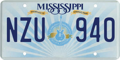 MS license plate NZU940