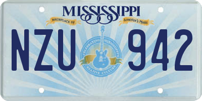 MS license plate NZU942