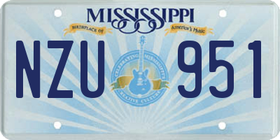 MS license plate NZU951