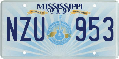 MS license plate NZU953