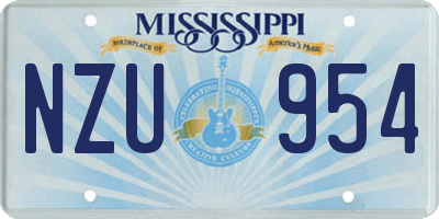 MS license plate NZU954