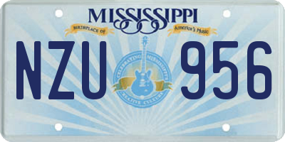 MS license plate NZU956