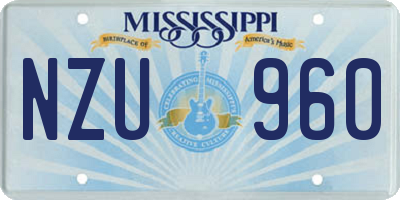 MS license plate NZU960