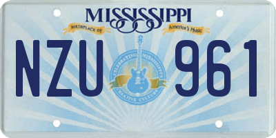 MS license plate NZU961