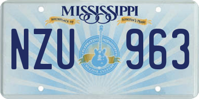 MS license plate NZU963