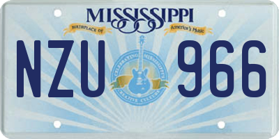 MS license plate NZU966