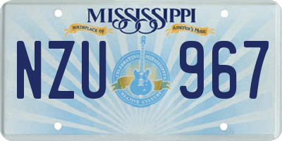 MS license plate NZU967