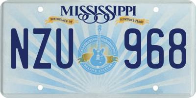 MS license plate NZU968