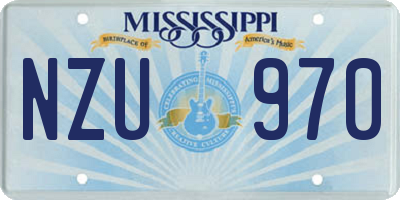 MS license plate NZU970