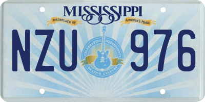MS license plate NZU976