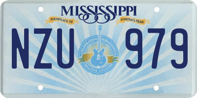 MS license plate NZU979