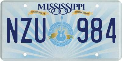 MS license plate NZU984