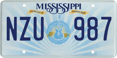 MS license plate NZU987