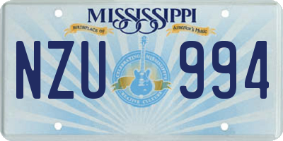 MS license plate NZU994