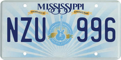 MS license plate NZU996