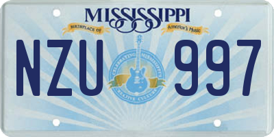 MS license plate NZU997