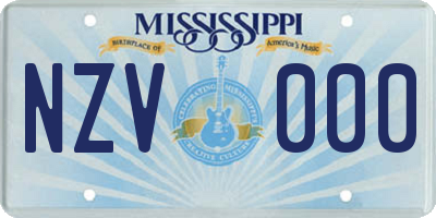 MS license plate NZV000