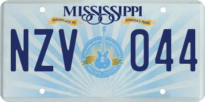 MS license plate NZV044