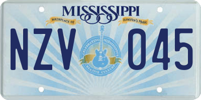 MS license plate NZV045