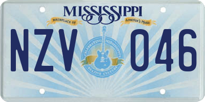 MS license plate NZV046