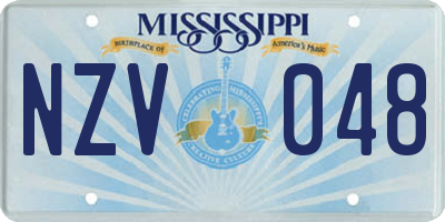 MS license plate NZV048