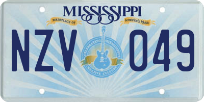 MS license plate NZV049