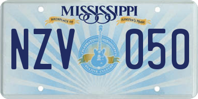 MS license plate NZV050
