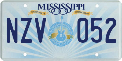 MS license plate NZV052