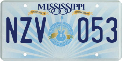 MS license plate NZV053