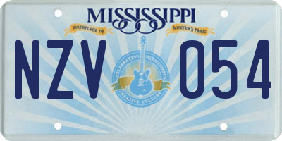 MS license plate NZV054