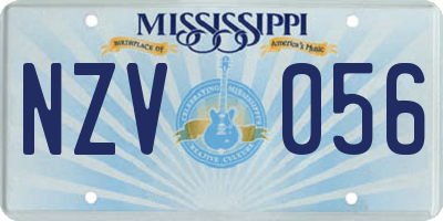 MS license plate NZV056