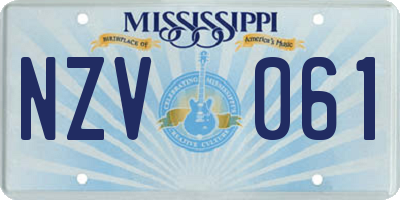 MS license plate NZV061