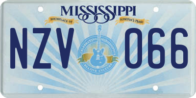 MS license plate NZV066
