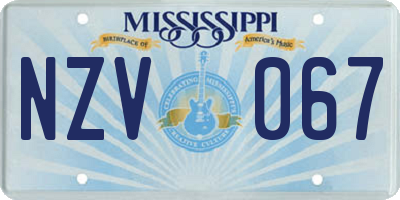 MS license plate NZV067