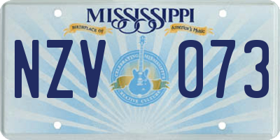 MS license plate NZV073