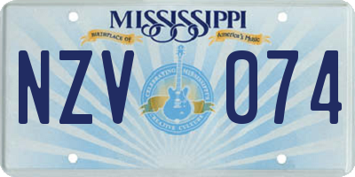 MS license plate NZV074
