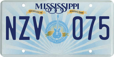 MS license plate NZV075